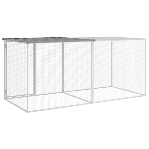 Exklusivt hus - Hönshus med ljusgrått tak 203x98x90 cm galvaniserat stål