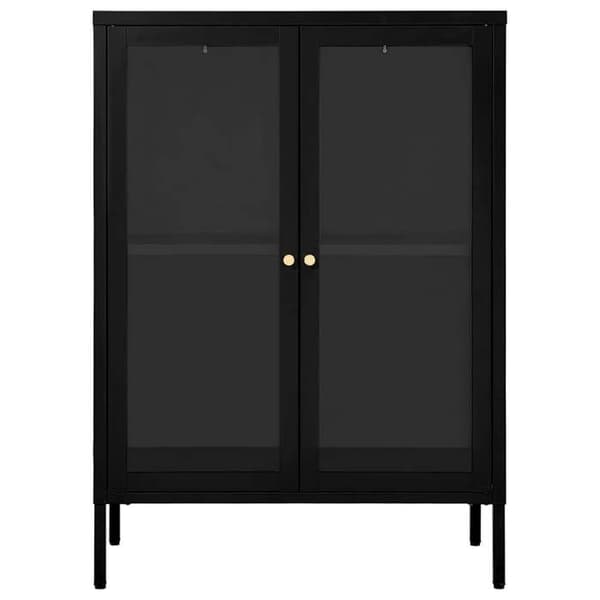 Maison Exclusive - Buffé Svart 75x35x105 cm Stål och glas