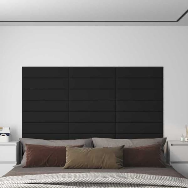 Maison Exclusive - Væghovedgærde 12 stk 60 x 15 cm Sort stof