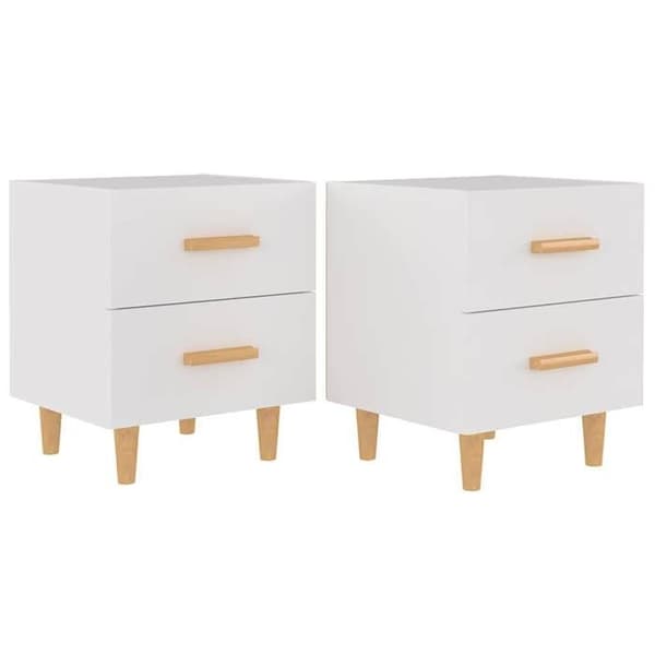 Maison Exclusive - Natborde 2 stk Hvid 40x35x47,5 cm