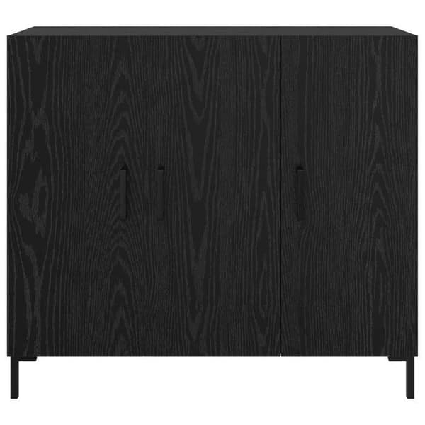 Maison Exclusive - Buffet Sort egetræ 90 x 34 x 80 cm Ingeniørtræ svart ek