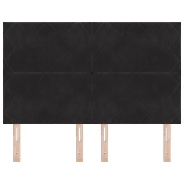 Hovedgærde - EKSKLUSIV HUS - Velour - Sort - 144 cm - Justerbar mekanisme Svart