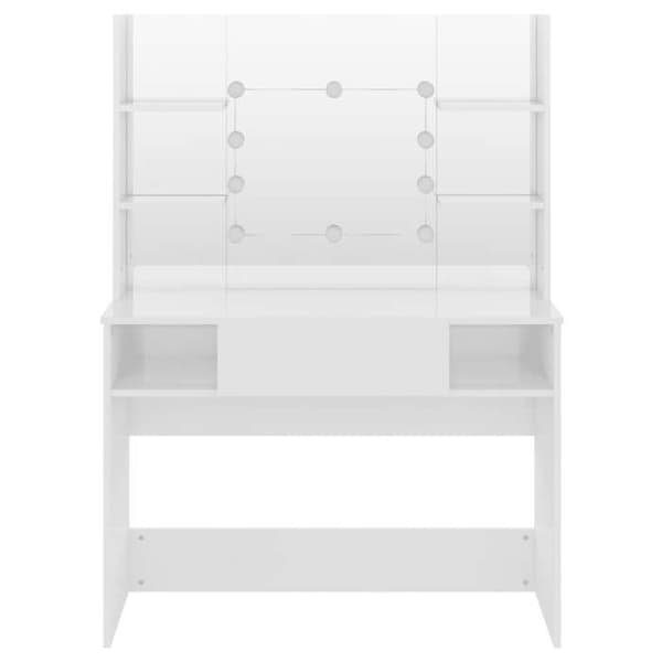 Maison Exclusive - Sminkbord med LED-belysning MDF Vit blank Strålande vit