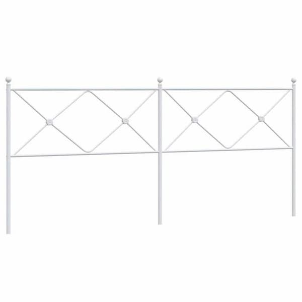 Hovedgærde - EKSKLUSIV HUS - 193 cm - hvid metal - robust stål - stabile ben Vit