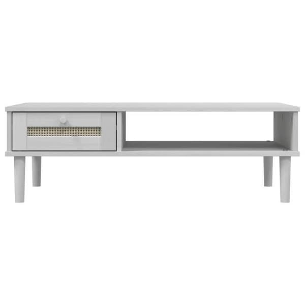 Maison Exclusive - Soffbord SENJA vit rottenglas 100x55x33 cm massivt trä Vit