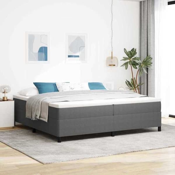 Maison Exclusive - Vaaleanharmaa sänky, jossa lattiapalkit 200 x 200 cm, samettikangas