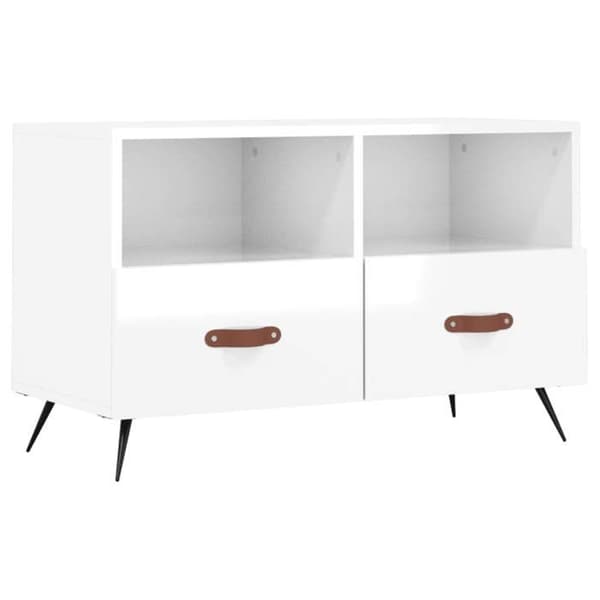 Maison Exclusive - TV-möbel Vit glans 80x36x50 cm Ingenjörsträ