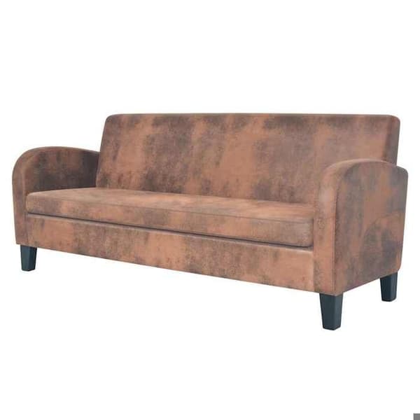 Maison Exclusive - Set med 2 soffor i syntetiskt mocka, brun brun