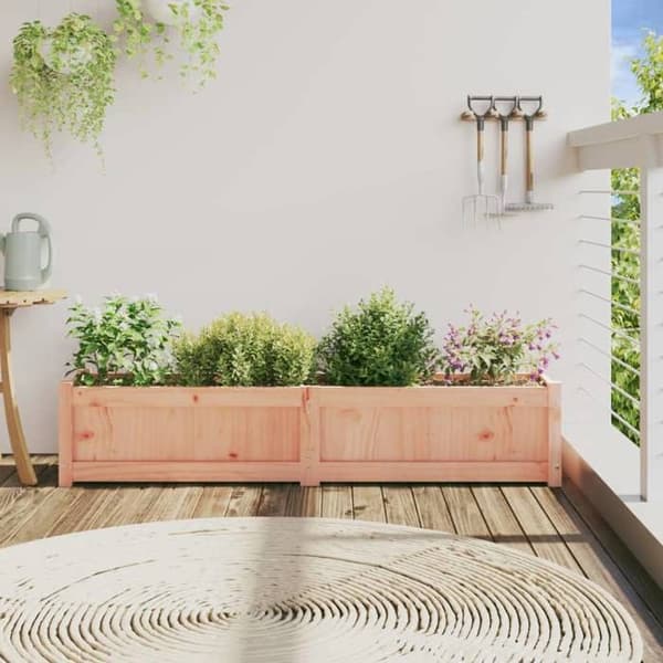 Jardinière - MAISON EXCLUSIVE - 150 x 31 x 31 cm - Massivt douglas træ - Rektangulær - Til have og balkon