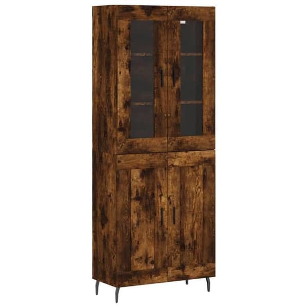 Maison Exclusive - Buffé hög Ek rökig 69,5x34x180 cm Ingenjörsträ