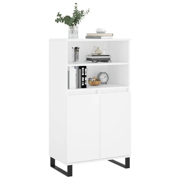 Maison Exclusive - Buffé hög Vit 60x36x110 cm Ingenjörsträ