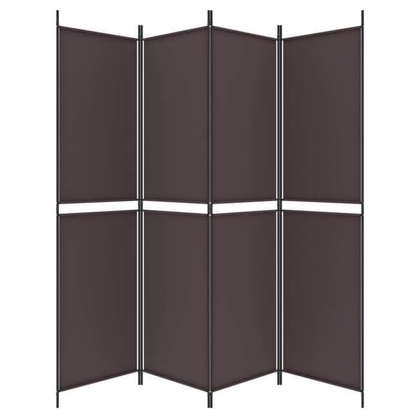 Maison Exclusive - Avskiljande vägg 4 paneler Brun 200x200 cm Tyg