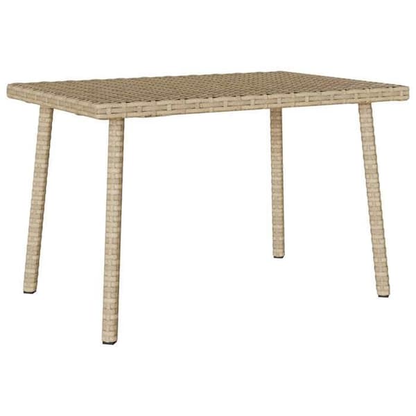 Trädgårdssoffbord - EXKLUSIV HEM - 60x40x37 cm - Rektangulär - Beige - Hållbar flätad resin
