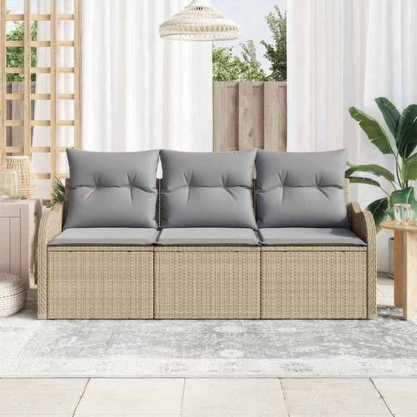 Trädgårdsmöbler - EXKLUSIVT HUS - Rektangulär - Beige - Polyrotting - Modulär, väderbeständig beige