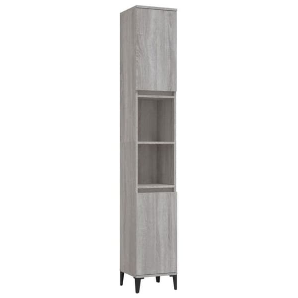 Maison Exclusive - Badskåp sonoma grå 30x30x190 cm ingenjörsträ