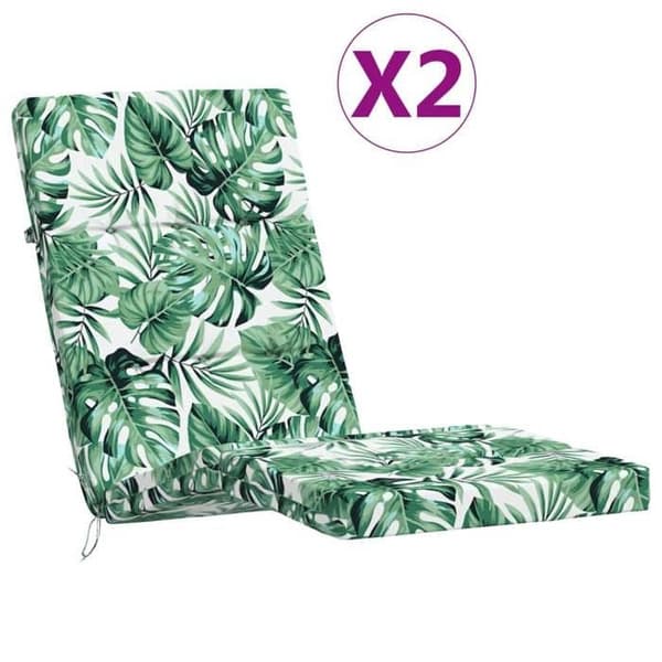 Maison Exclusive - Stolar med lång rygg, 2-pack, bladmotiv