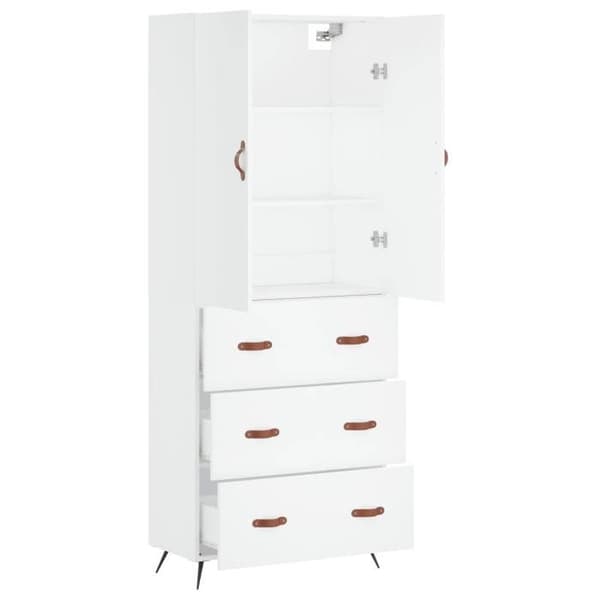 Maison Exclusive - Buffé hög Vit 69,5x34x180 cm Ingenjörsträ Vit