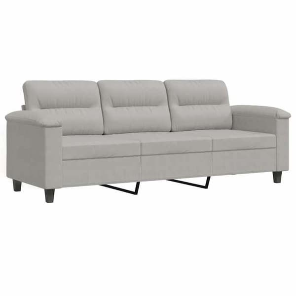 Maison Exclusive - Soffa 3-sits Grå 180 cm Mikrofiber Ljusgrått