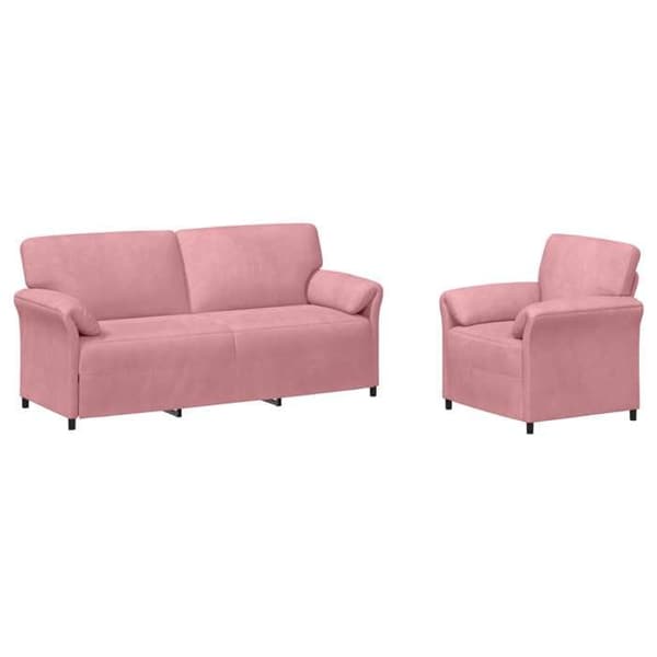 Maison Exclusive - Set av Soffor 2 st Rosa Sammet Ros
