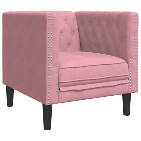 Maison Exclusive - Chesterfield stol i lyserød velour