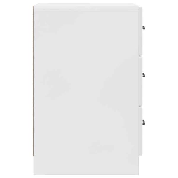 Maison Exclusive - Sängbord Vit glansig 43 x 41 x 63,5 cm
