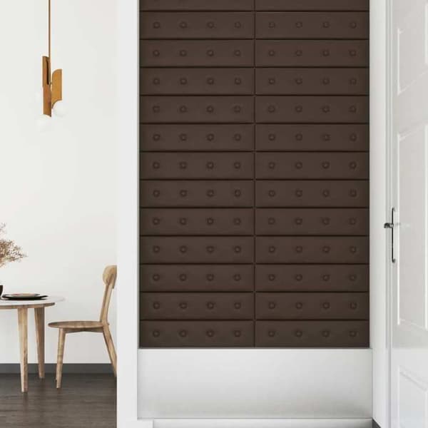 Maison Exclusive - Væghovedgærde 12 pc Brun Kunstlæder