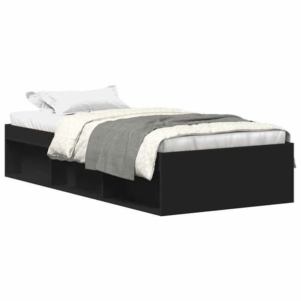 Sengestel - EKSKLUSIV HUS - 90x200 cm - Sort - 6 rum - Lamelseng Svart