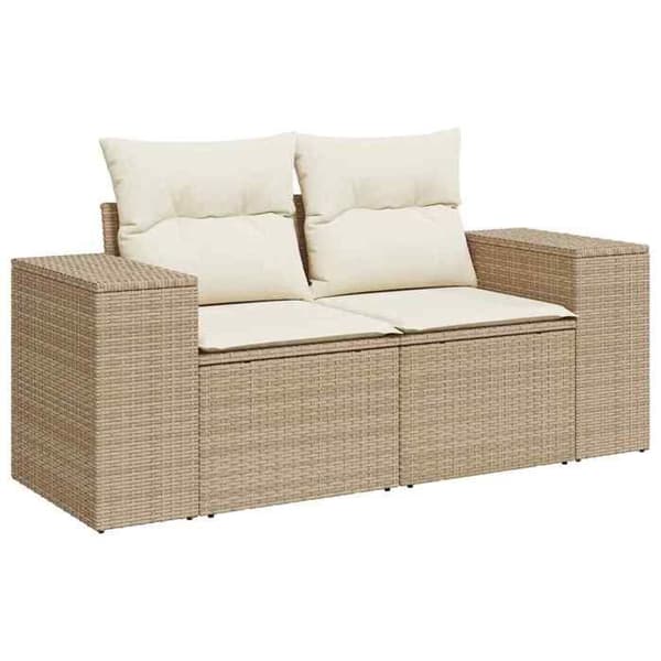 Maison Exclusive - 12 osan puutarhakalustesarja, beige polyrottinki