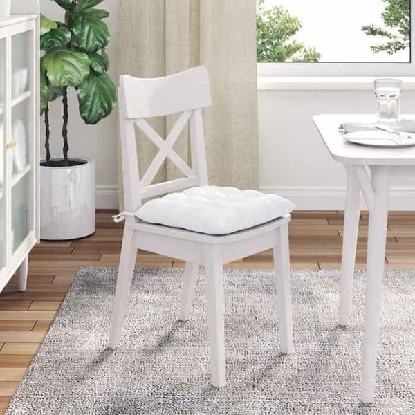 Sittkudde - EXKLUSIV HEM - 4 delar - 40 x 40 x 6 cm - Vit - Polyesterfyllning Vit