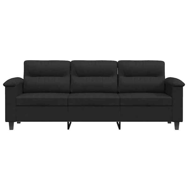 Maison Exclusive - Sofa til 3 personer Sort 180 cm Mikrofiber stof