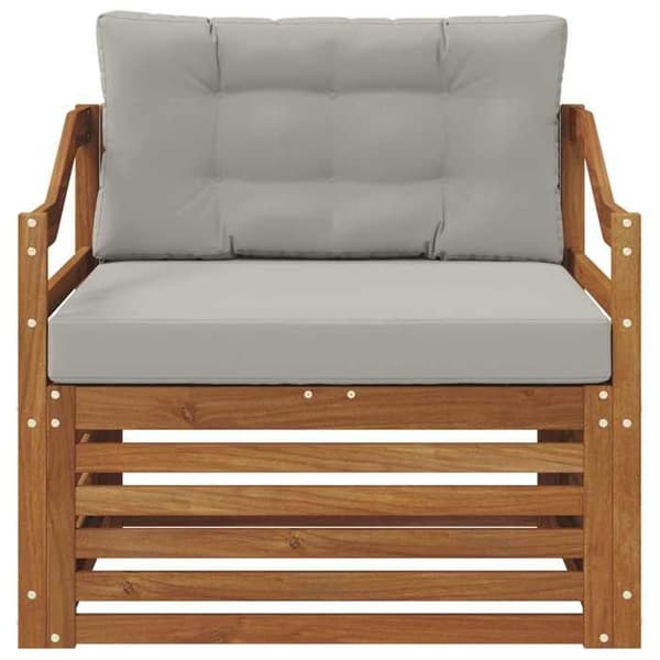 Maison Exclusive - Udendørs sofa i solid akacietræ naturlig og lys grå