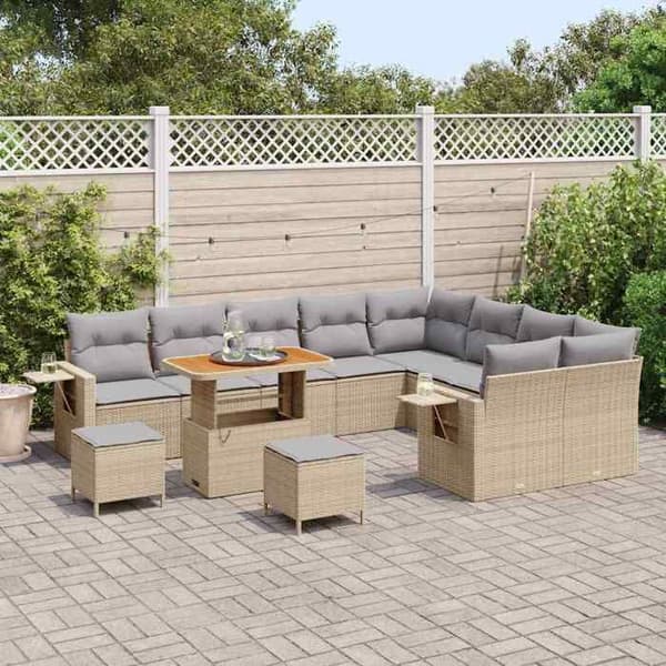 Maison Exclusive - 12-delars trädgårdsoff-set 11-sits