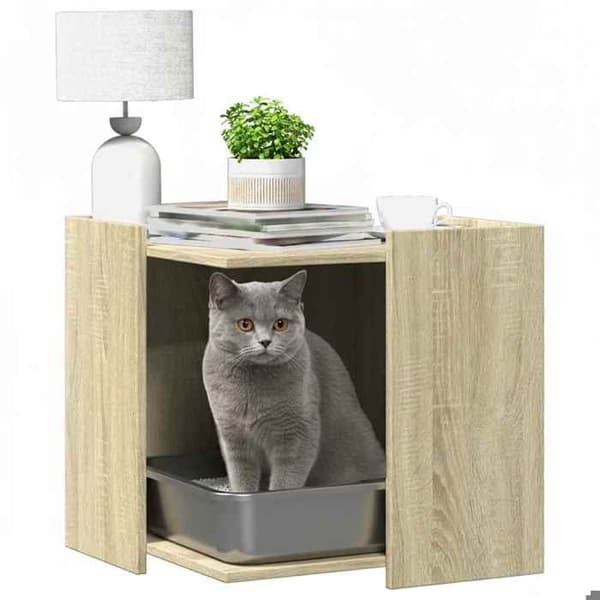 Maison Exclusive - Kattlåda möbel i sonoma ek, ingenjörsträ.