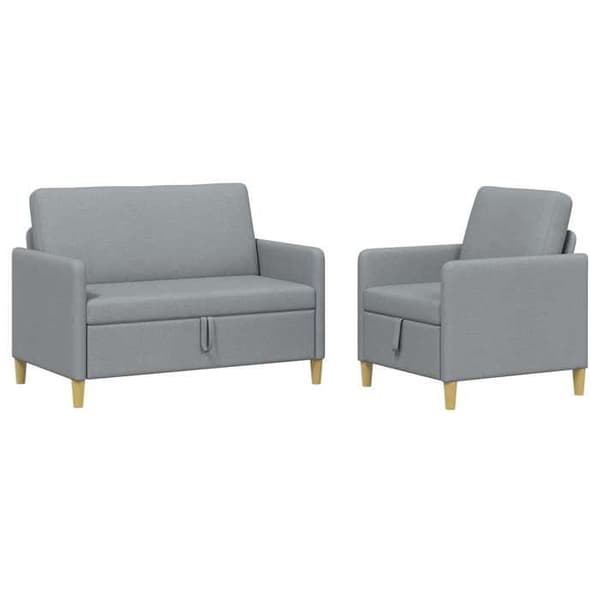 Maison Exclusive - Soffa med förvaring 2 st 3-sits Grå ljus 122 x 78 x 87 cm Ljusgrått