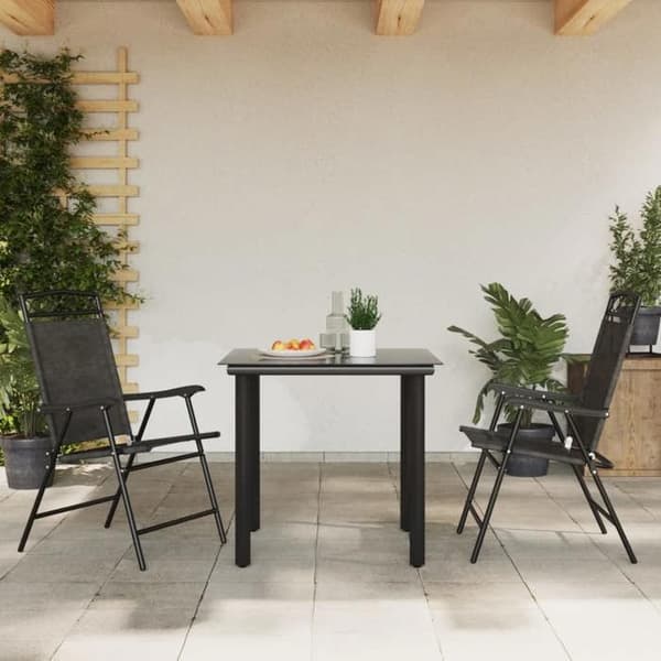 Maison Exclusive - 2 kpl harmaita teräs- ja textilène-käytävätuoleja
