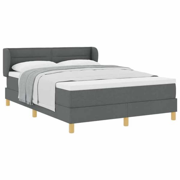 Ljust boxspring - MAISON EXCLUSIVE - Modern - Mörkgrå 160x200 - Pocketfjädrar - Justerbart huvudgavel Mörkgrå