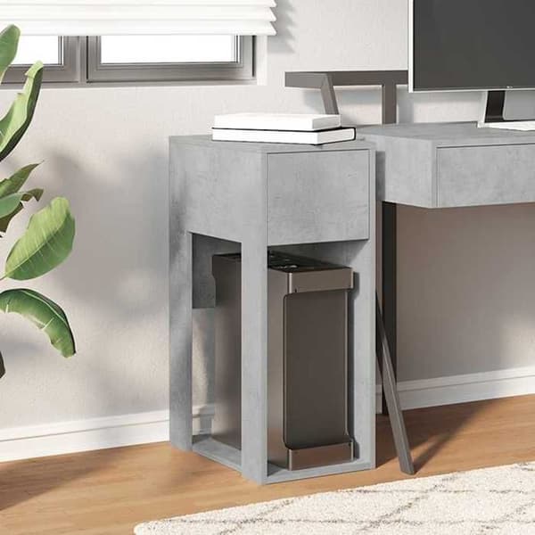 Maison Exclusive - Computerstand med betongrå skuffe 30x44x74 cm