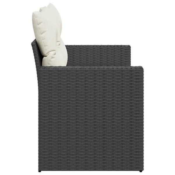Maison Exclusive - Trädgårdsoffa med kuddar 2 platser svart flätad resin