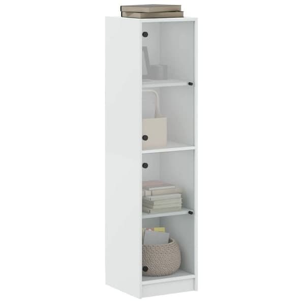 Maison Exclusive - Buffet med hvide glasdøre 35x37x142 cm Vit