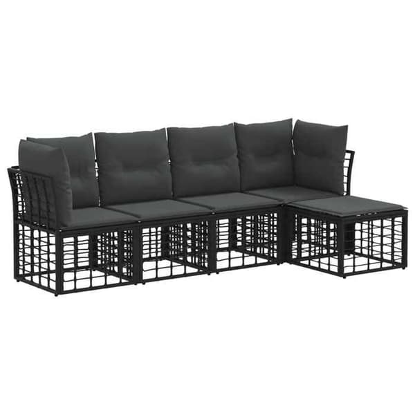 Maison Exclusive - Sæt af udendørs sofaer Sort Polyester