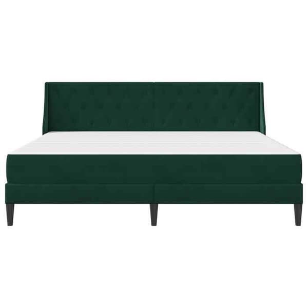 Maison Exclusive - Sängram med madrass Mörkgrön 200 x 200 cm Sammet