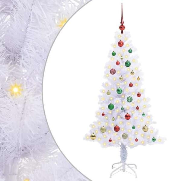 Kunstig juletræ - EKSKLUSIV HUS - Moderne - 150 hvide LED - 150 cm - PVC og stål Vit