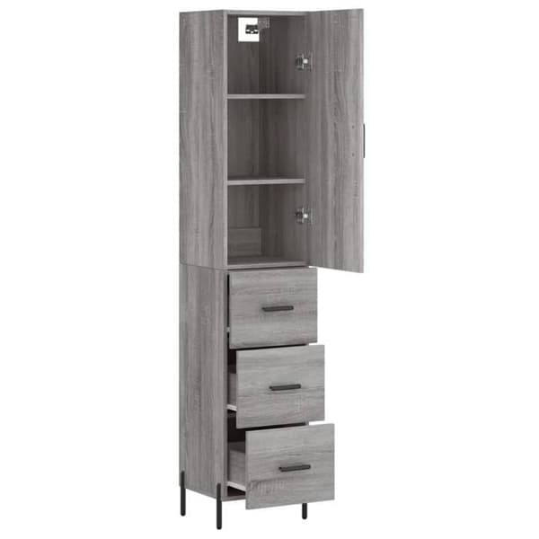 Maison Exclusive - Buffé hög Sonoma grå 34,5x34x180 cm Ingenjörsträ Sonoma grå