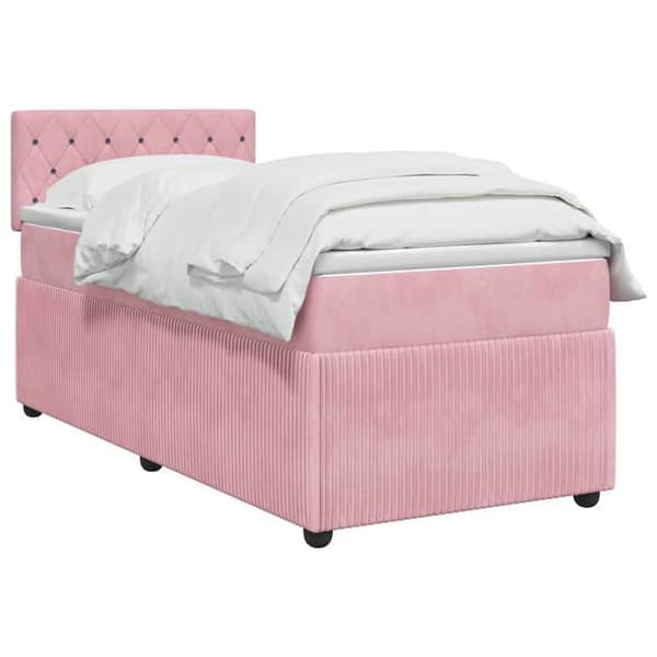 Maison Exclusive - Boxspring säng med madrass Rose 90 x 190 cm Sammet