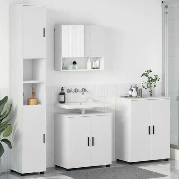 Maison Exclusive - 4 osan kylpyhuonekalustesarja Valkoinen