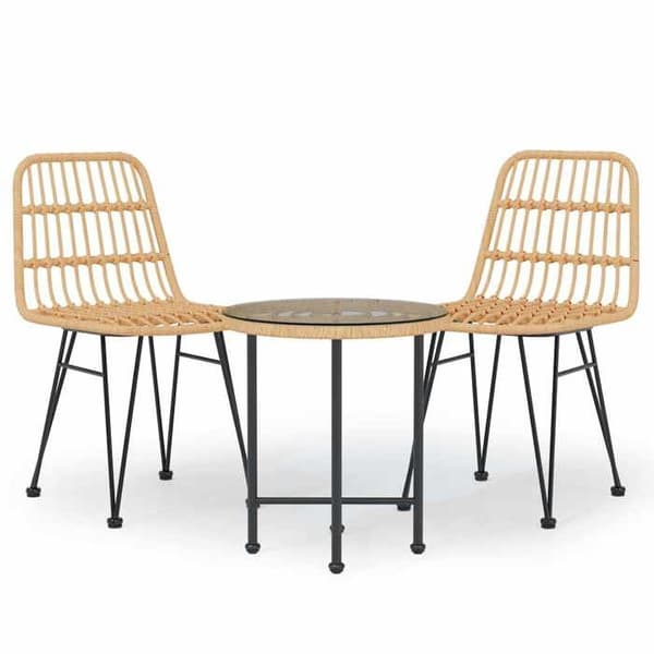 Maison Exclusive - Trädgårdsset 3 delar i flätad resin