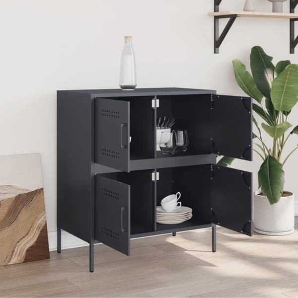 Maison Exclusive - Buffet antracit 68x39x79 cm stål