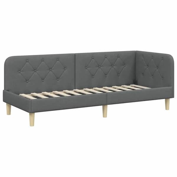 Maison Exclusive - Mörkgrå hörnsängram 80 x 200 cm tyg Mörkgrå