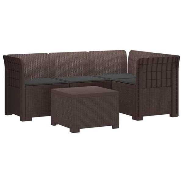 Havemøbel - EKSKLUSIVT HUS - 4 pladser - Polypropylen - Rattan stil - Brun brun