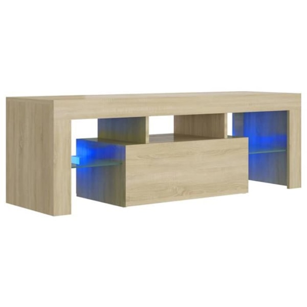 Sonoma ek LED TV-skåp 120x35x40 cm - Hem - Modernt - Design - Dörr(ar) och låda(r) Brun